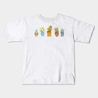 cactus line. watercolor Kids T-Shirt